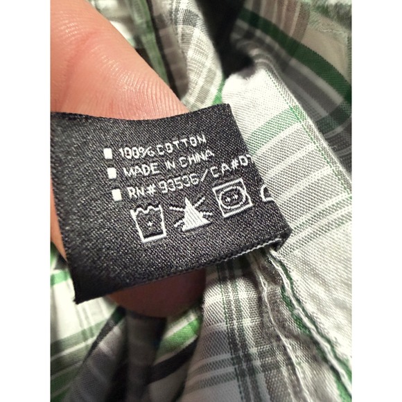 Ecko Unltd Plaid Button Down Shirt Mens Large Green White Cotton Long Sleeve Y2K - Picture 4 of 7